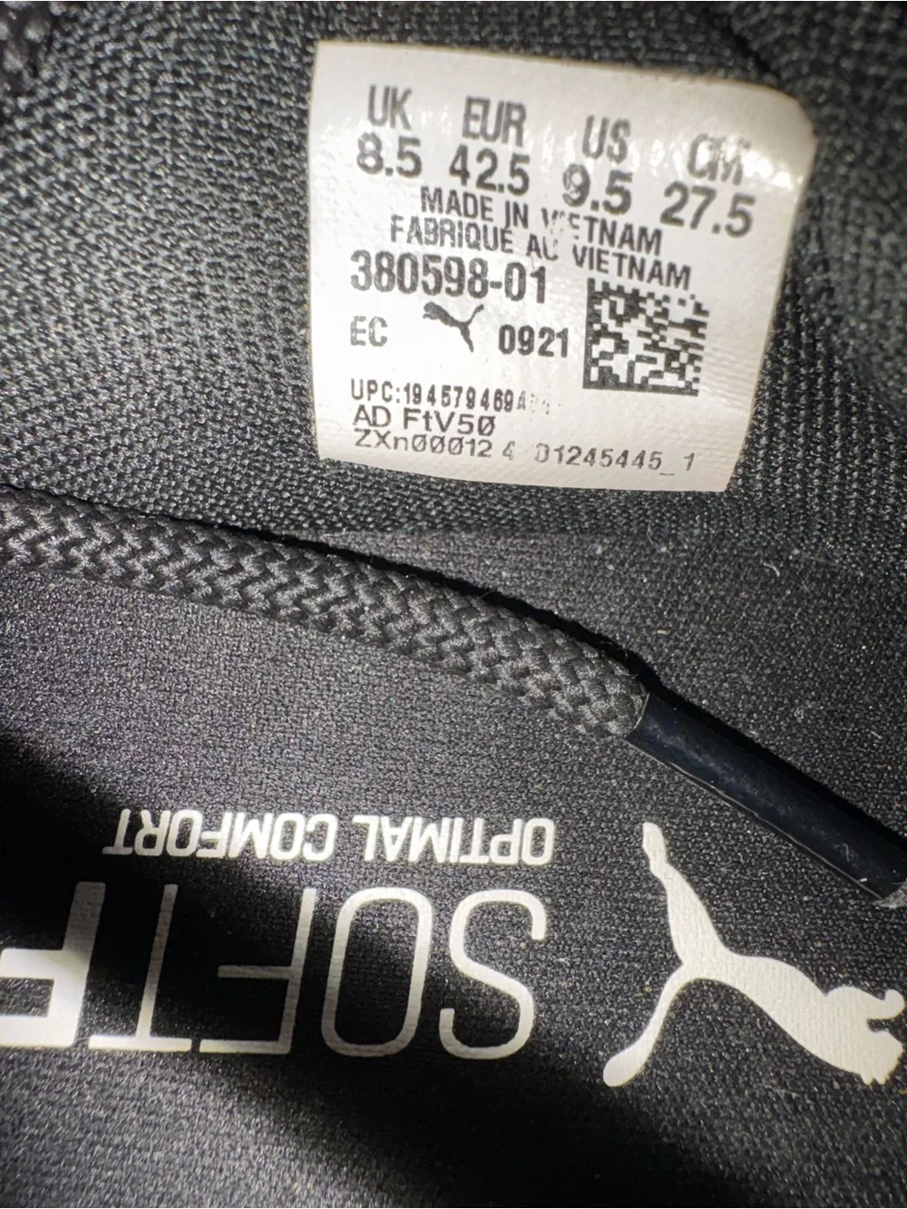 Puma Men's Black and White Running Sneakers
